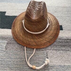 Peter Grimm Brown Straw Hat with Chin Cord